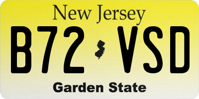NJ license plate B72VSD