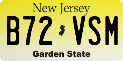 NJ license plate B72VSM