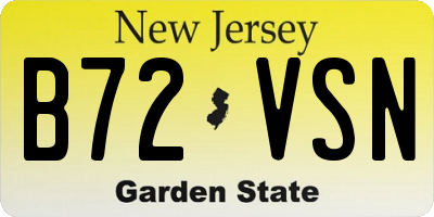 NJ license plate B72VSN