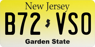 NJ license plate B72VSO