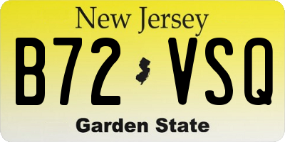 NJ license plate B72VSQ