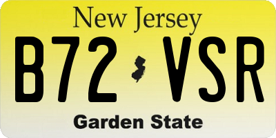 NJ license plate B72VSR