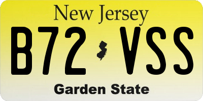 NJ license plate B72VSS