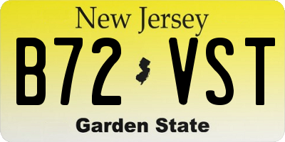 NJ license plate B72VST