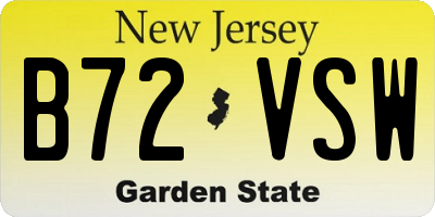 NJ license plate B72VSW