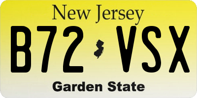 NJ license plate B72VSX