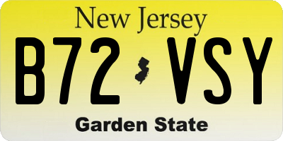 NJ license plate B72VSY