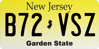 NJ license plate B72VSZ