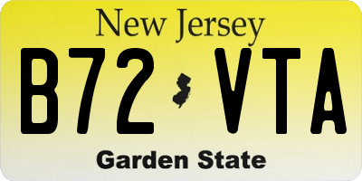 NJ license plate B72VTA