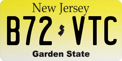 NJ license plate B72VTC