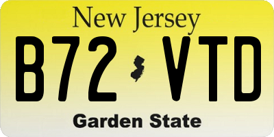 NJ license plate B72VTD