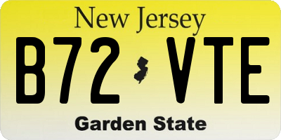 NJ license plate B72VTE