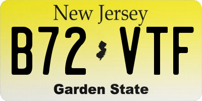 NJ license plate B72VTF