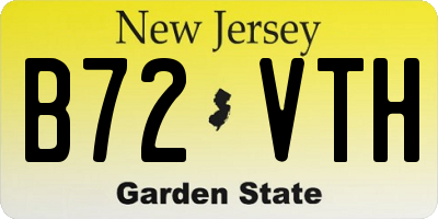 NJ license plate B72VTH