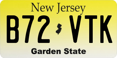 NJ license plate B72VTK