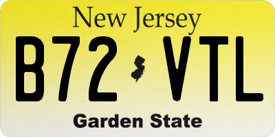 NJ license plate B72VTL