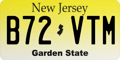 NJ license plate B72VTM