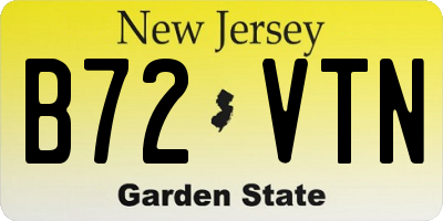 NJ license plate B72VTN