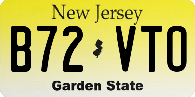 NJ license plate B72VTO