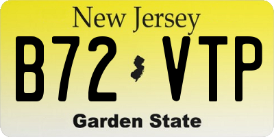 NJ license plate B72VTP