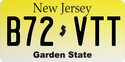 NJ license plate B72VTT