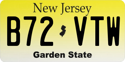 NJ license plate B72VTW