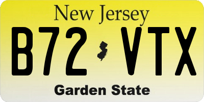 NJ license plate B72VTX