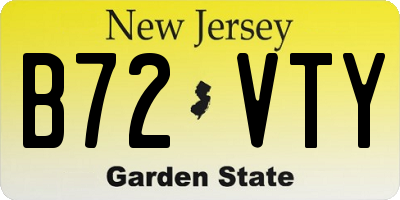 NJ license plate B72VTY