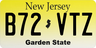 NJ license plate B72VTZ