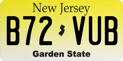 NJ license plate B72VUB