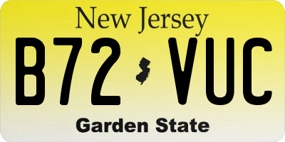 NJ license plate B72VUC