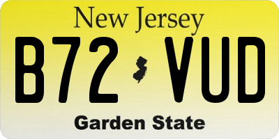 NJ license plate B72VUD
