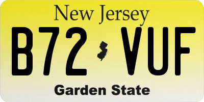 NJ license plate B72VUF