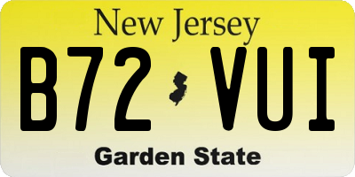 NJ license plate B72VUI