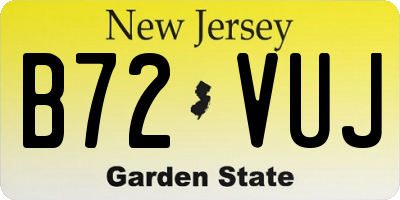 NJ license plate B72VUJ