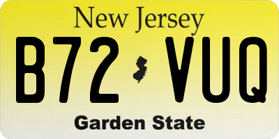 NJ license plate B72VUQ