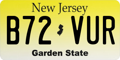 NJ license plate B72VUR