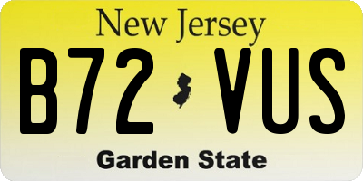NJ license plate B72VUS