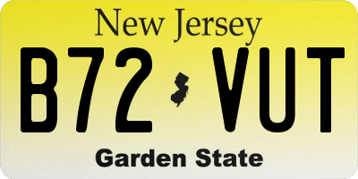 NJ license plate B72VUT