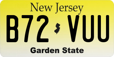 NJ license plate B72VUU