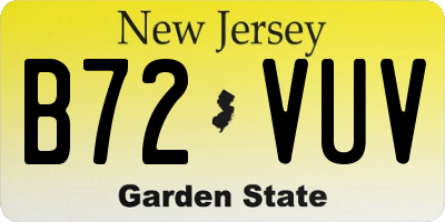 NJ license plate B72VUV