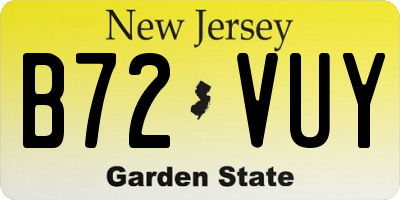 NJ license plate B72VUY