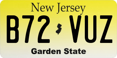 NJ license plate B72VUZ