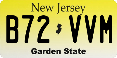 NJ license plate B72VVM