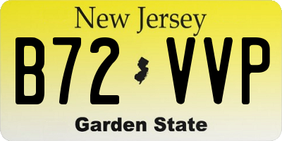 NJ license plate B72VVP