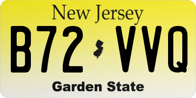 NJ license plate B72VVQ