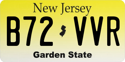NJ license plate B72VVR