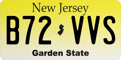NJ license plate B72VVS