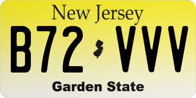 NJ license plate B72VVV