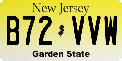 NJ license plate B72VVW